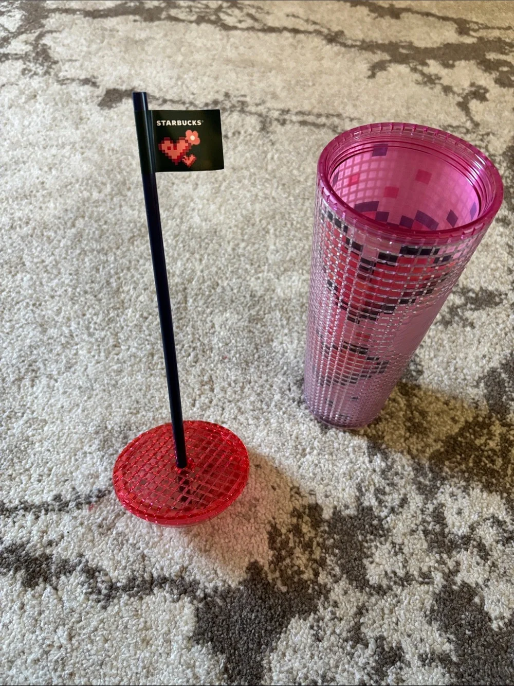 Starbucks - 2025 Valentine's Day Pixel Heart 24oz cold cup tumbler!!